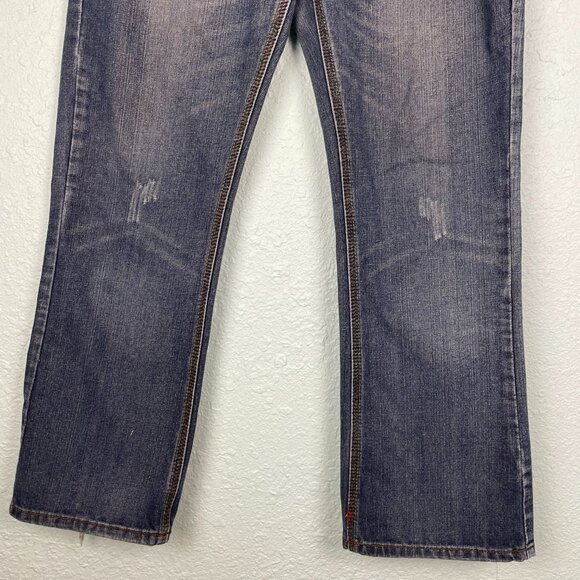 Carbon Men’s Bootcut Jeans Size 32x30 Medium Wash Denim – Distressed Hem Grunge - Picture 3 of 15